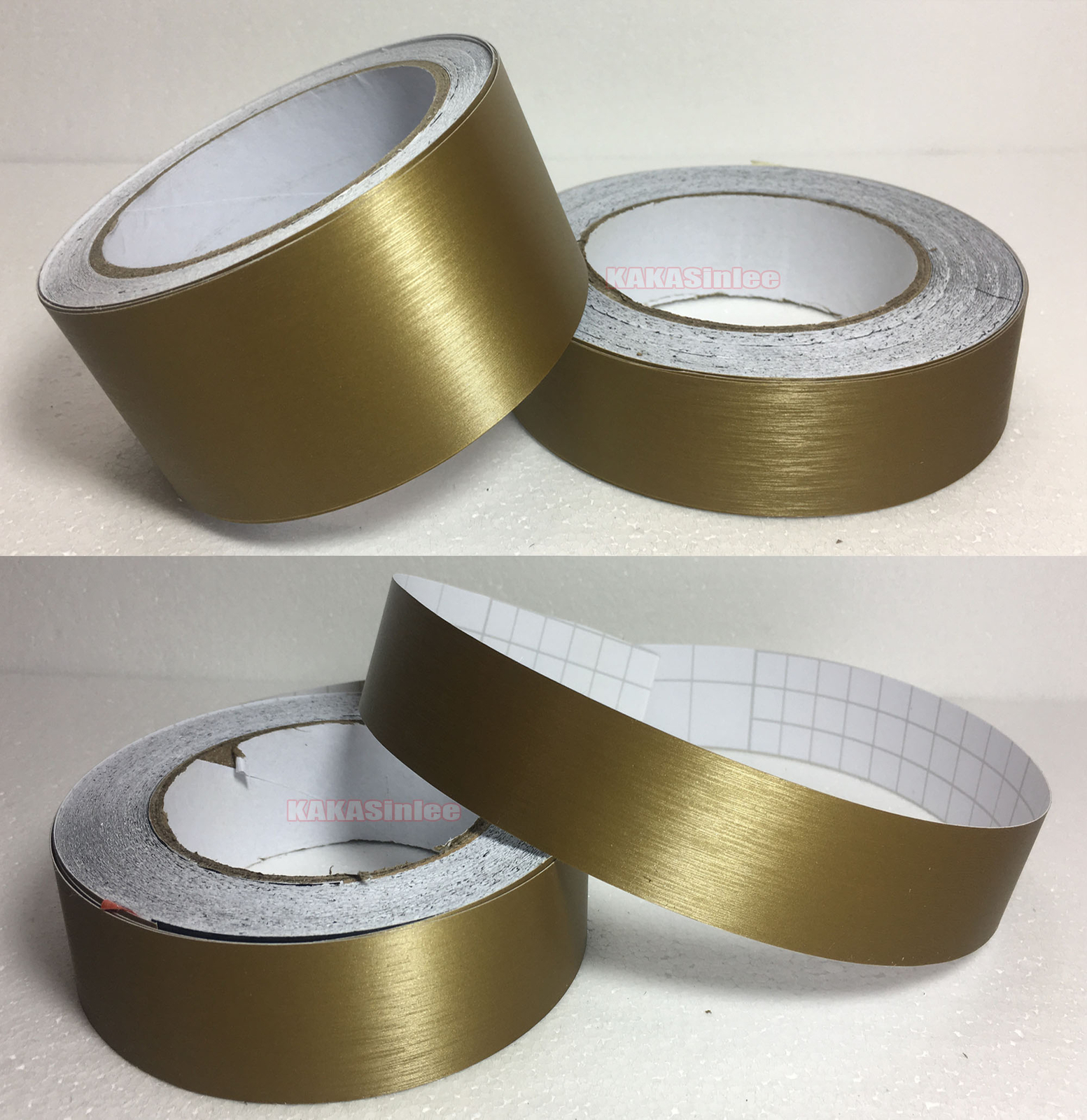 1.2″ Wide Gold Car House Metal Brushed ALUMINUM Vinyl Wrap Sticker Tape Strips