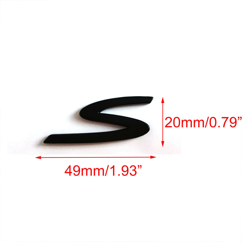 1x S Letter Rear Trunk Badge Emblem Sticker For Porsche Cayenne Panamera 718 911