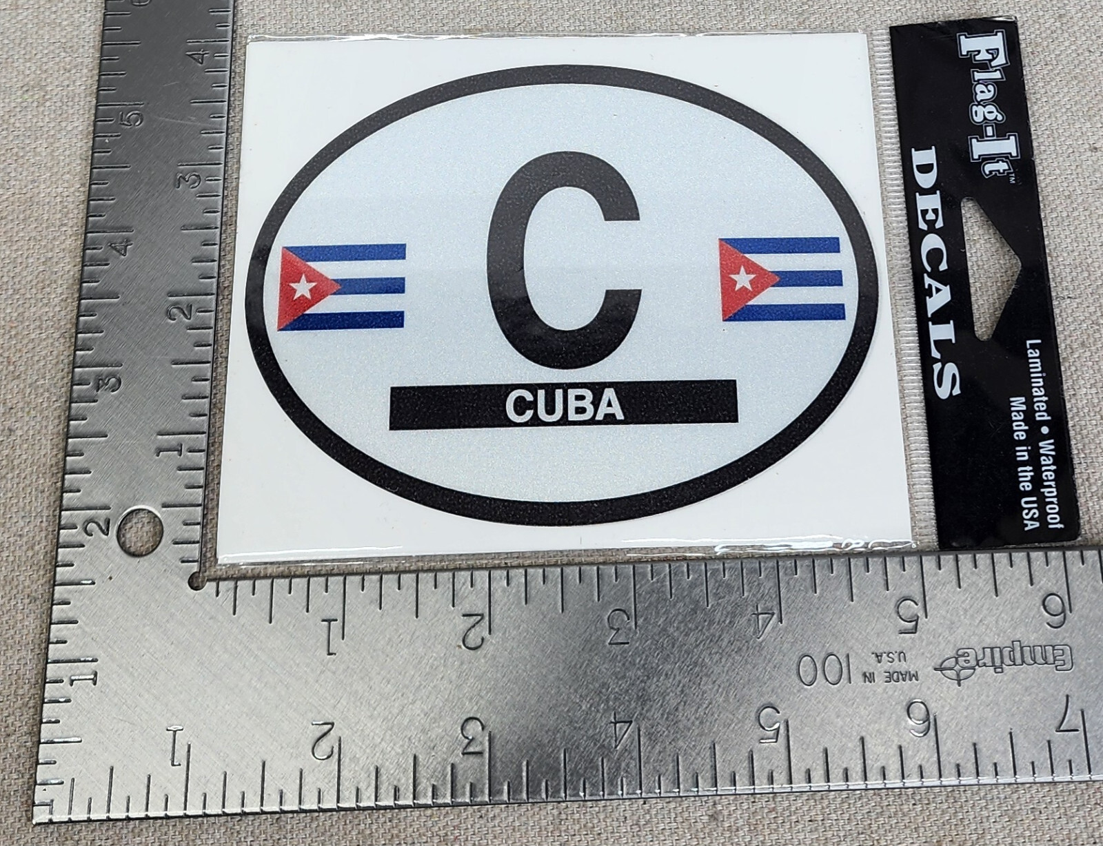 NEW Cuba Flag-It Oval Reflective Decal Sticker Auto RV Bumper Country Flag