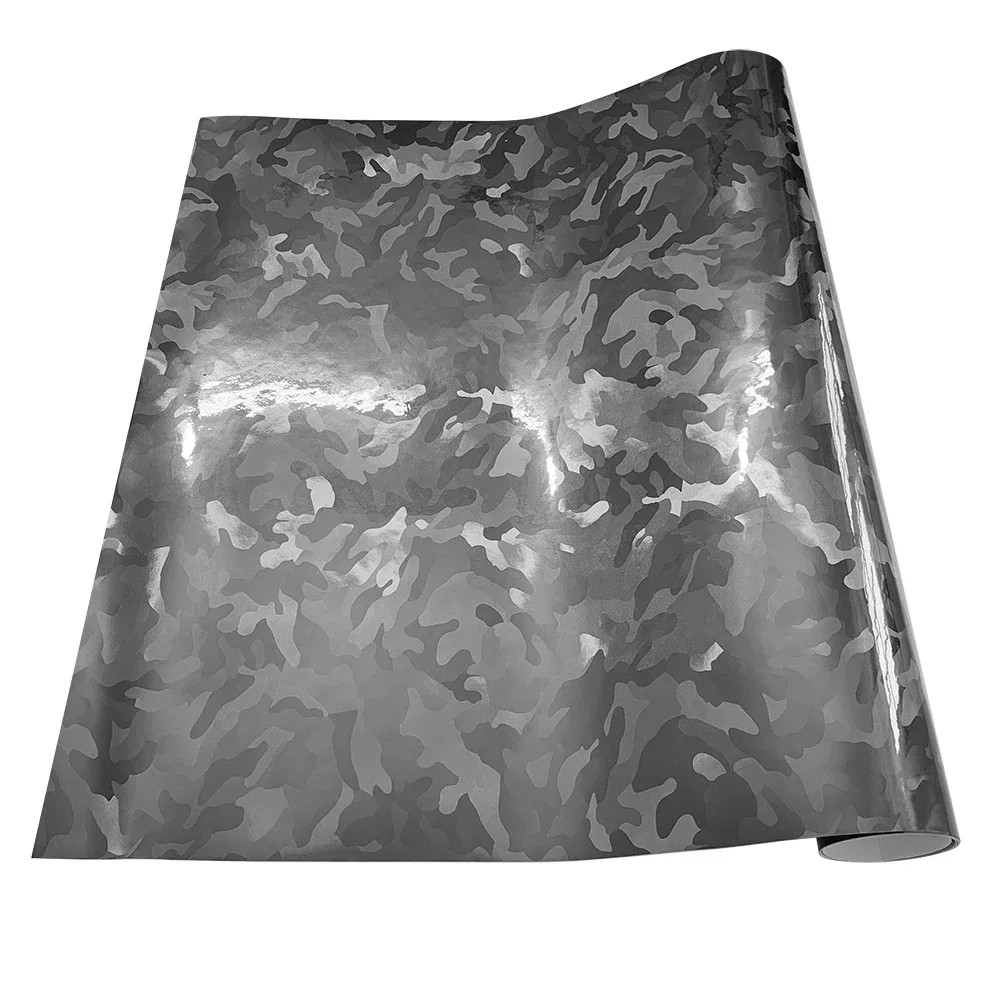 Glossy Silver Grey Vinyl Wrap Film Air Release Car Motorcycle Sticker Sheet