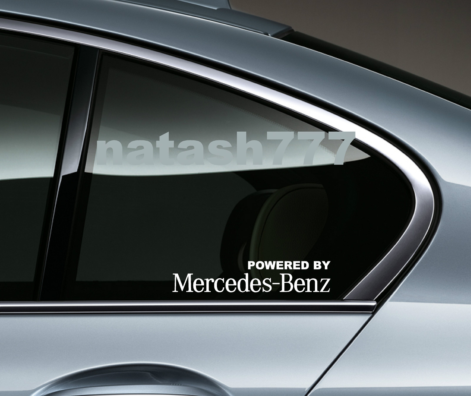 Powered by Mercedes Benz AMG Sport Racing Decal sticker emblem logo WHITE Pair