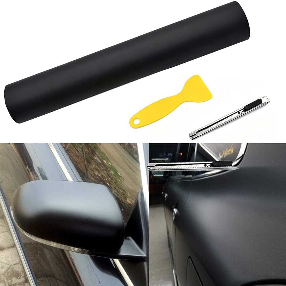 5Ft Matte Black Car Vinyl Wrap Adhesive Film Air Release Decal Sheet Universal