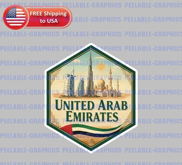 United Arab Emirates Country Souvenir Decal Vinyl Sticker Travel Luggage B