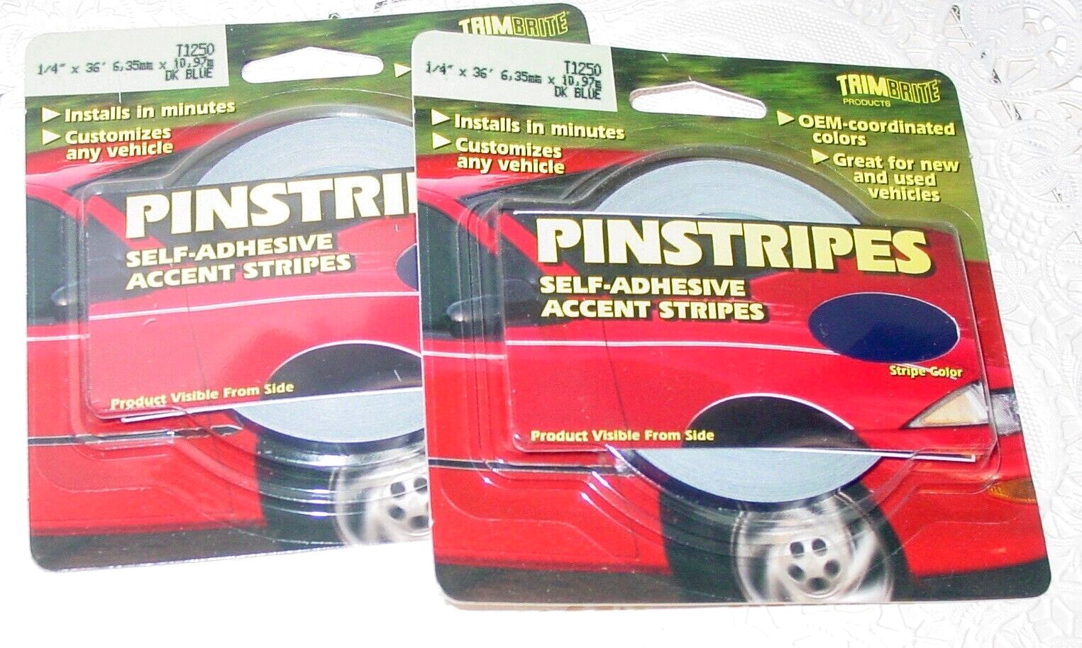 72′ Vinyl Pin Stripe Dark Blue 1/4″ Solid Line Car Tape Decal Stickers NOS USA