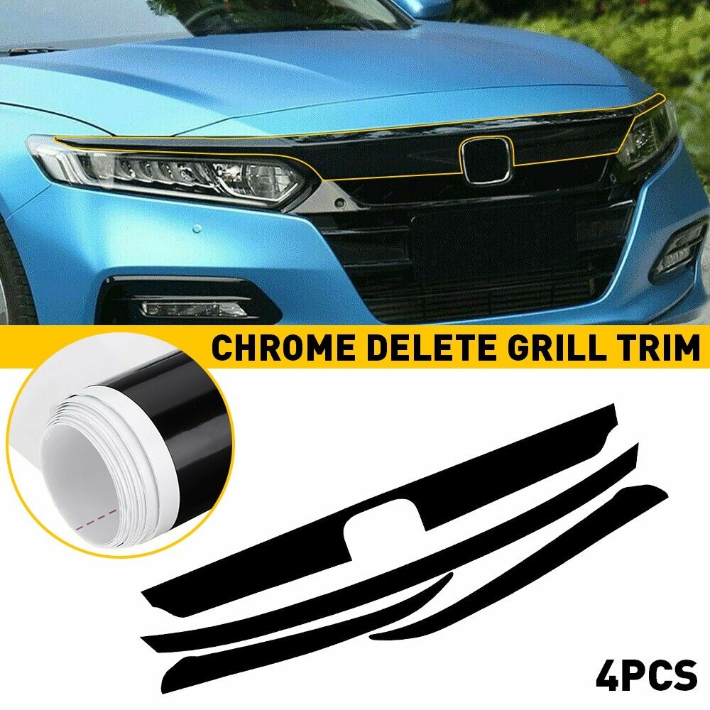 For Honda Accord 2018-2020 Front Grille Chrome Delete Blackout Precut Vin A