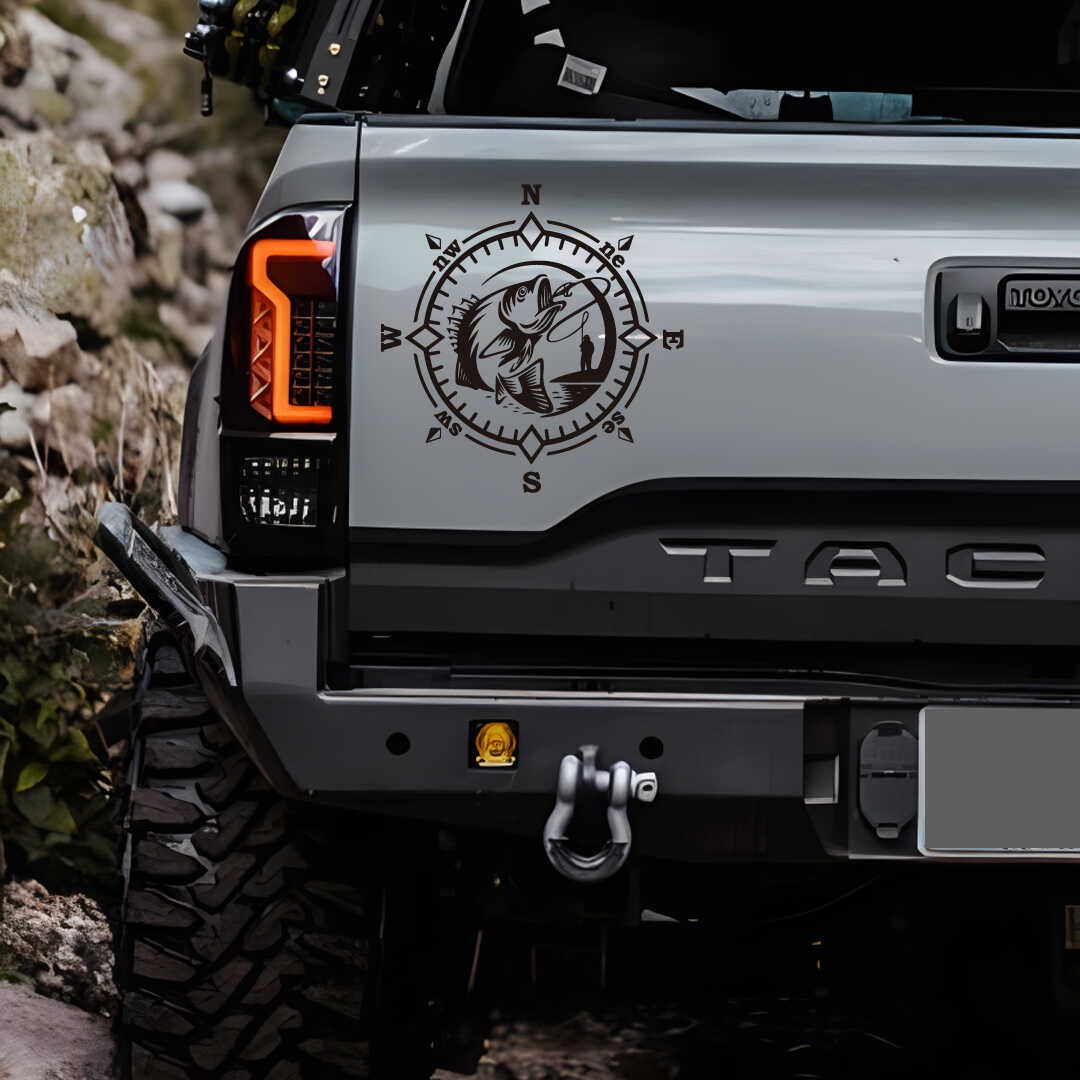 “Angler’s” Waterproof Sticker – Fade-Resistant Decal for Cars Trucks Door Window