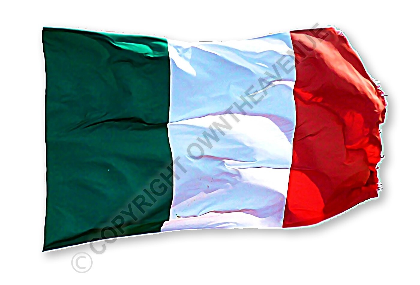 Italy Italian Flag Wavey Rugged Vintage Style Sticker Decal 4″ Inches