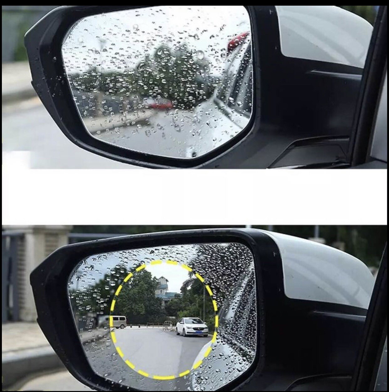 Car Rearview Mirror Set Waterproofing Membrane Safety Driving Fit Universal