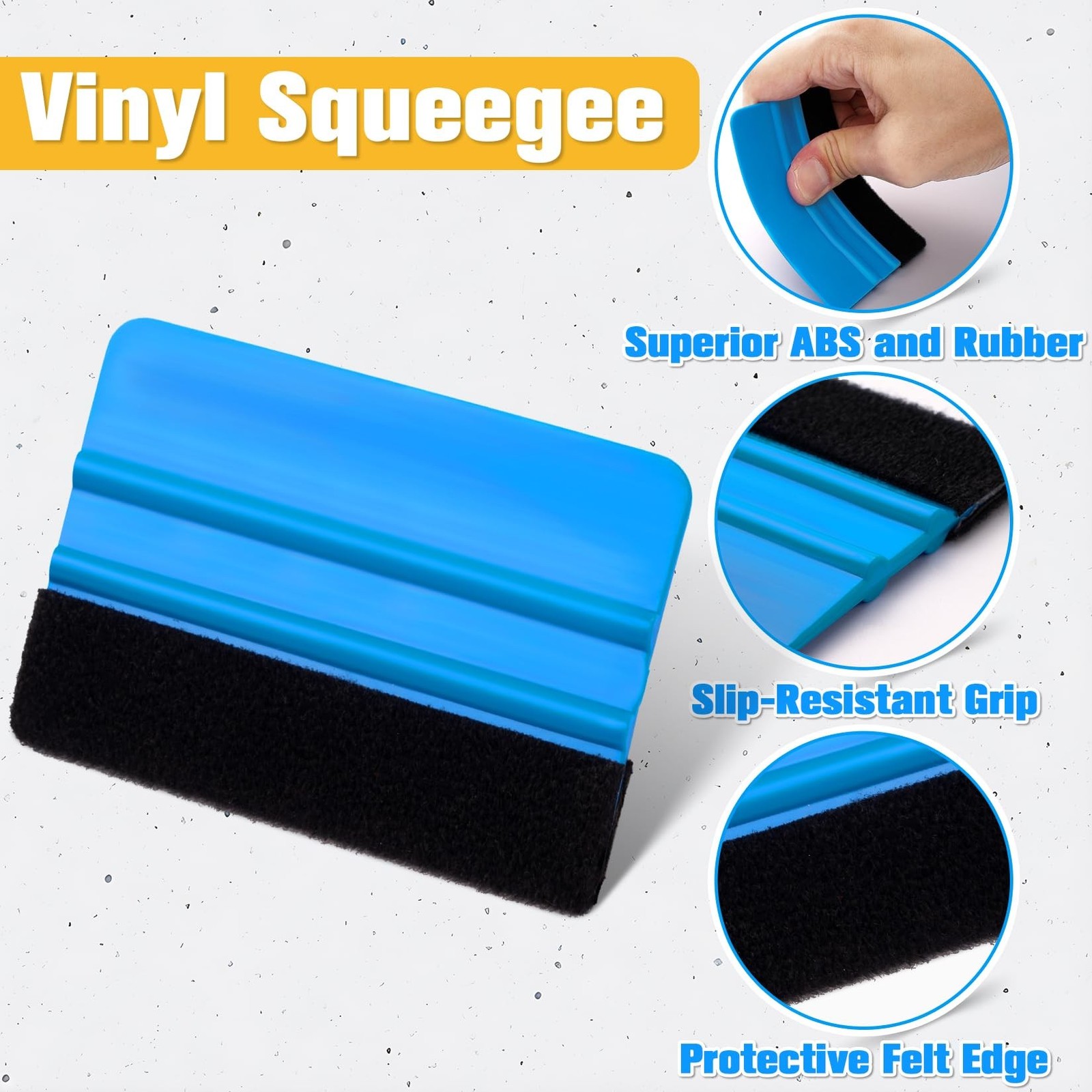 Vinyl Wrap Tool Kit for Car Window Tint Installation, 4″ Felt Edge Squeegee