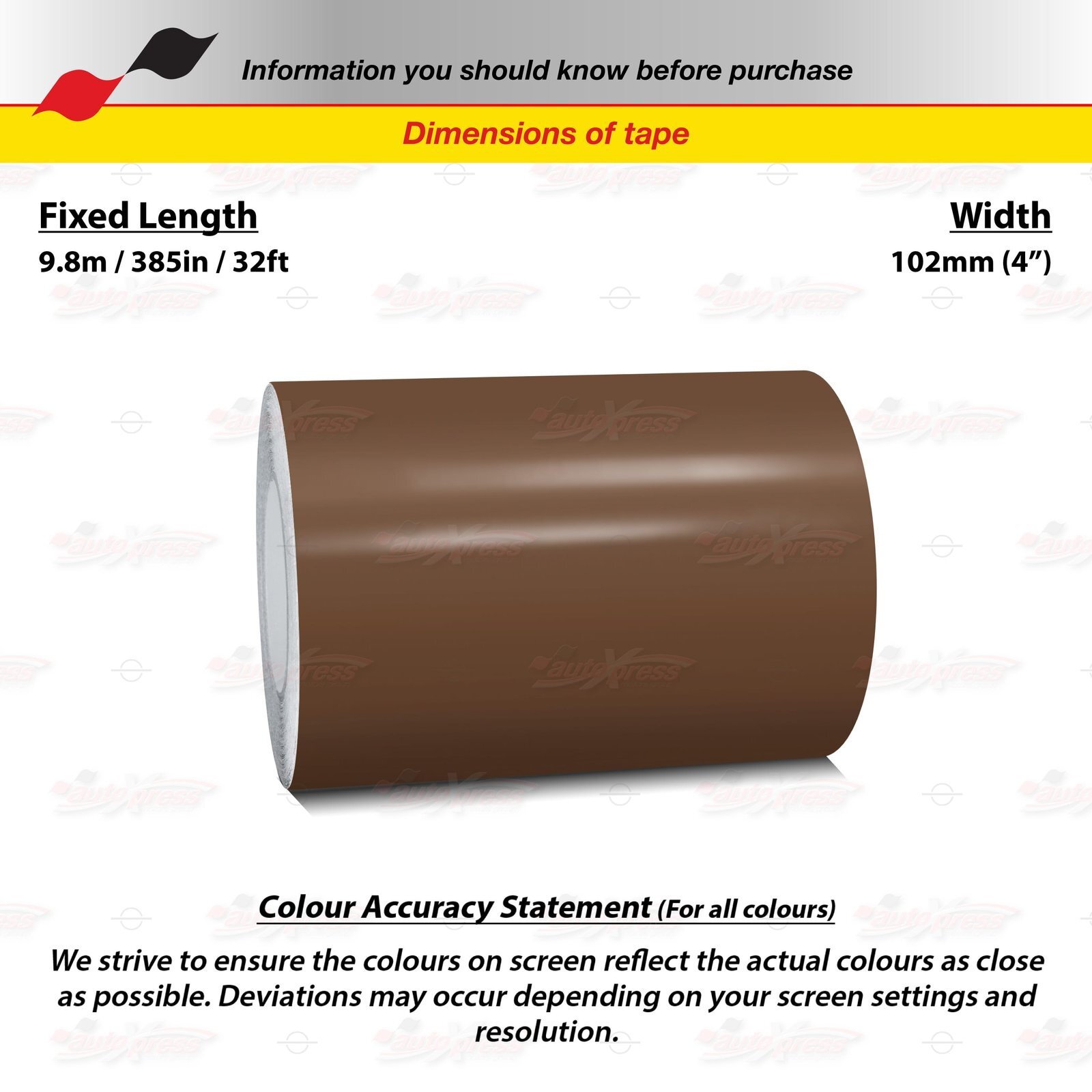 BROWN 4″ 102mm Roll PIN STRIPE Car Striping Trim Line TAPE Decal Vinyl Sticker