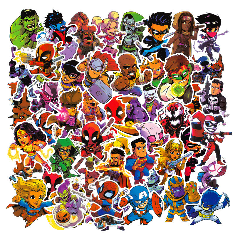 100Pcs Stickers Pack JDM Car Motorcycle Racing Helmet Vinyl Superhero Decals Lot