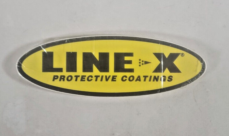 Line -X BedLiner Coatings/under Body Vinyl Truck Yellow Sticker 6”X 2” Line-x