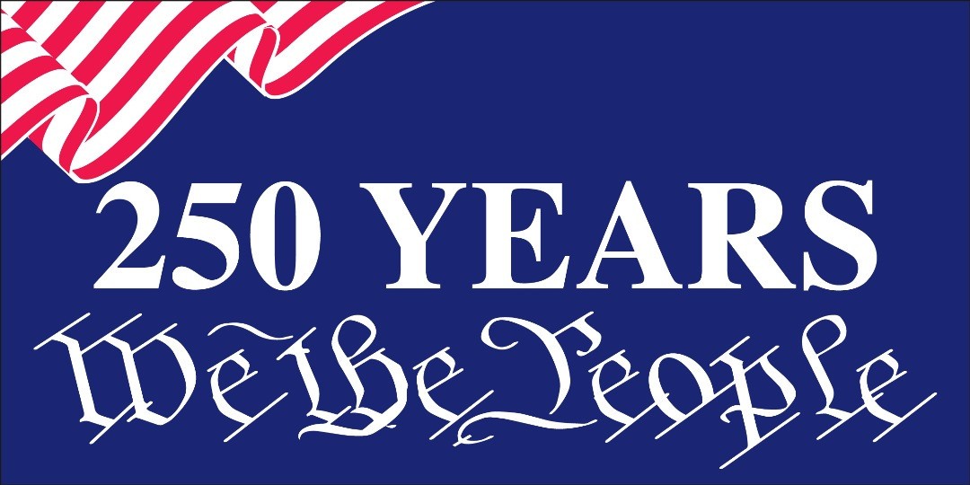 USA 250 YEARS 1776-2026 WE THE PEOPLE BLUE RWB Vinyl Sticker Decal