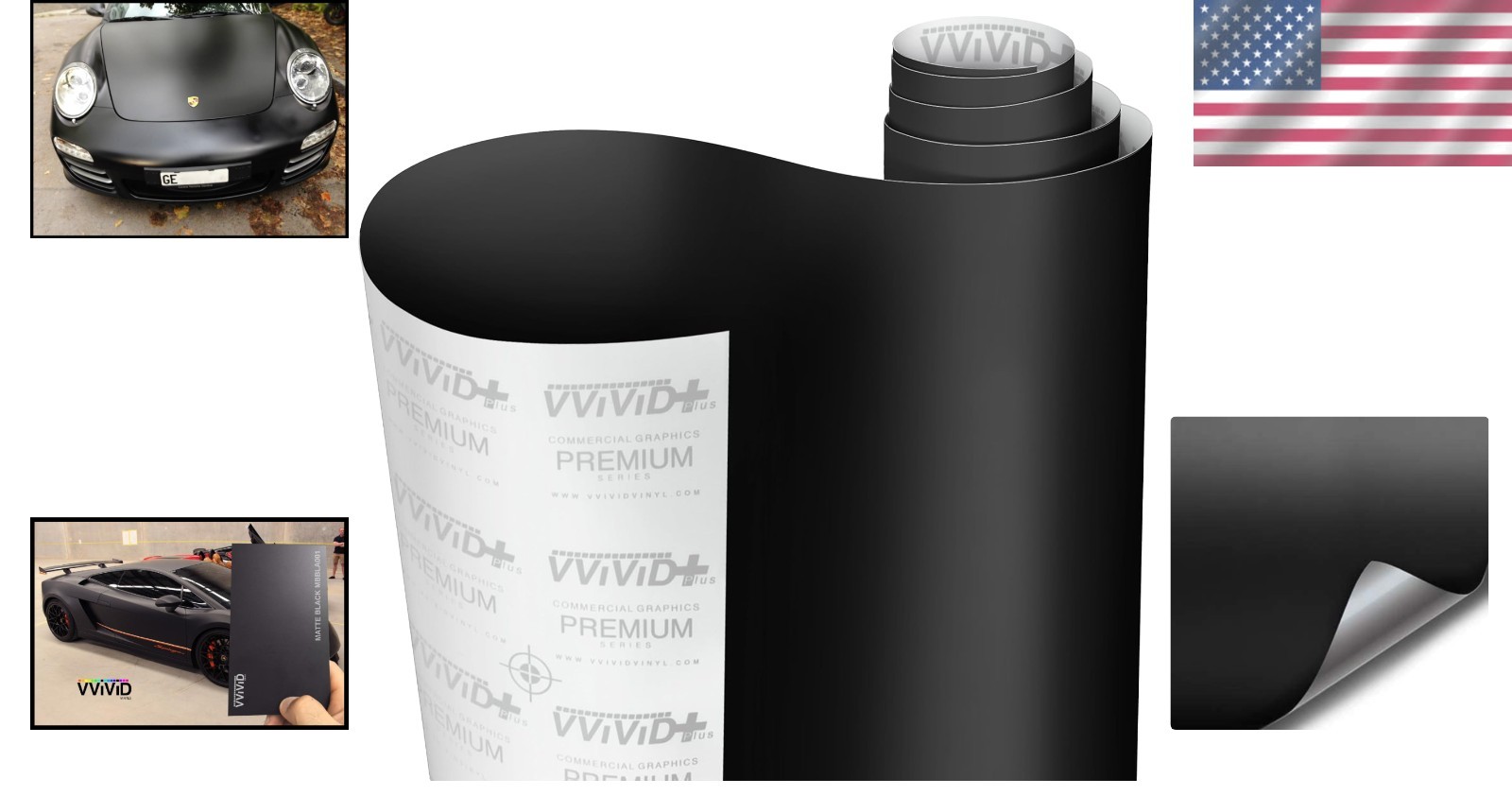 Durable 5x6ft Black Matte Car Vinyl – Air Release, 3Mil, Repositionable