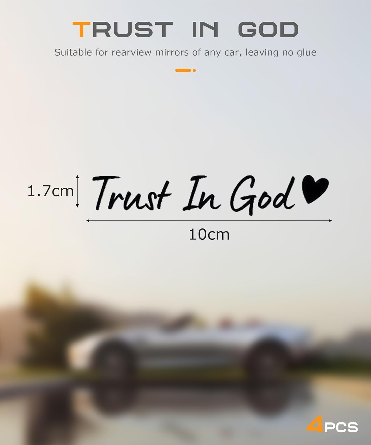 4PCS Car Stickers,Cars Decals,Car Accessories Trust in God Rearview Mirror St…