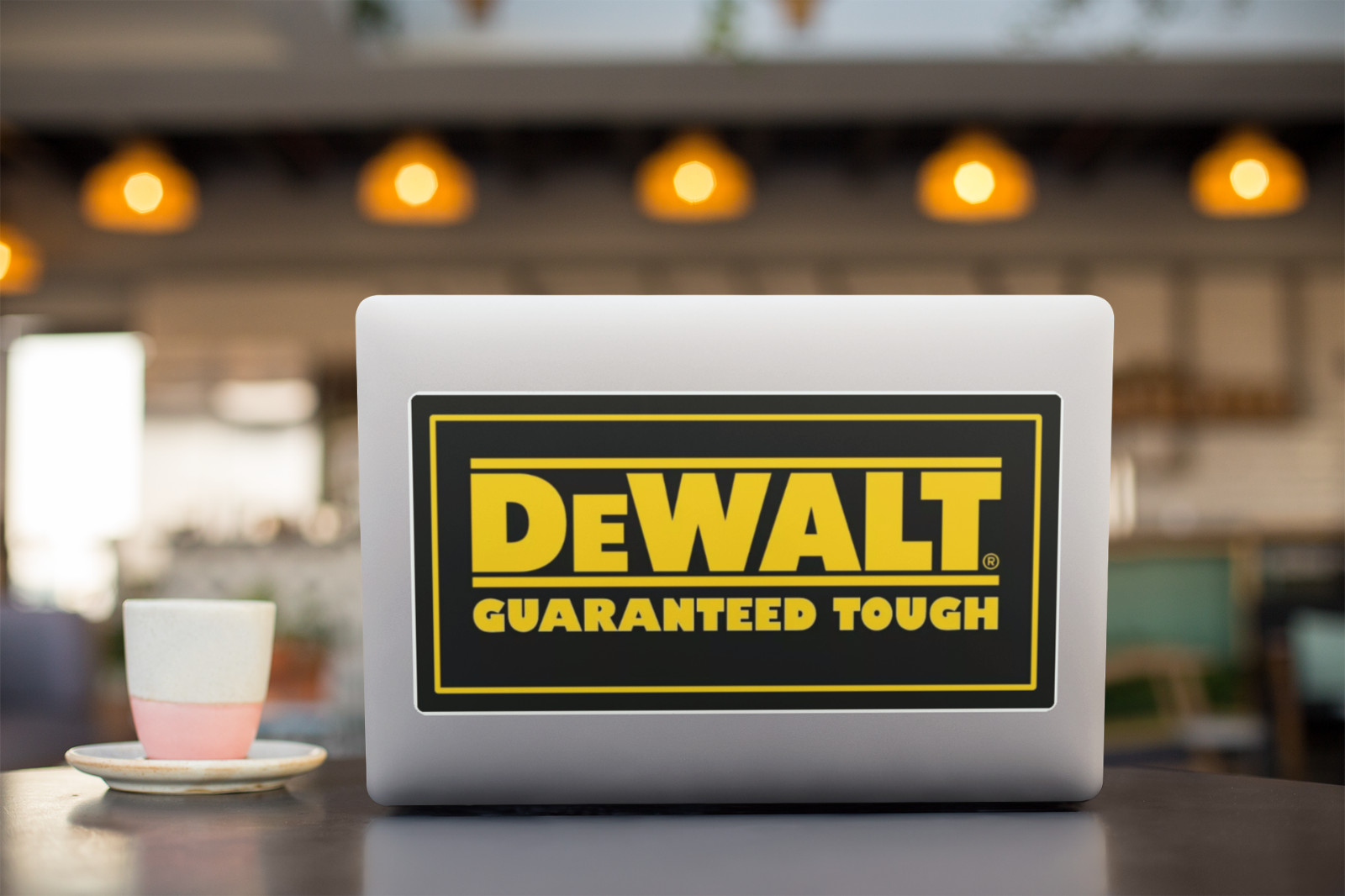 DEWALT TOOLS Guaranteed Tough Vinyl Sticker Graphic Garage Truck Decal