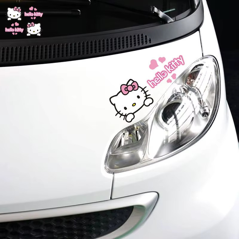 DIY Car Sticker Cartoon Cute Kitty Hood Vinyl Decal Canopy Body Auto Decors DIY