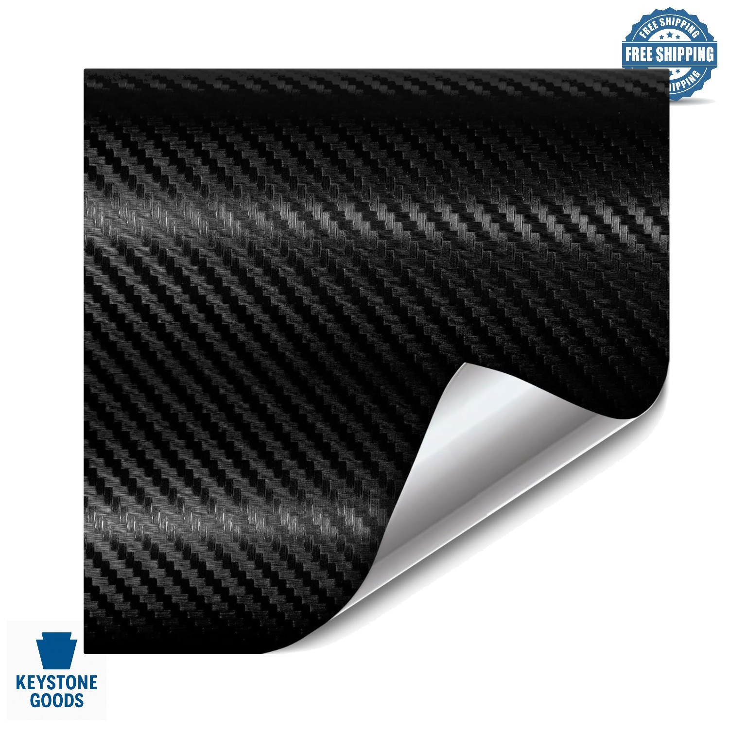 XPO Black Carbon Fiber Vinyl Wrap Roll for Cars Boats & More