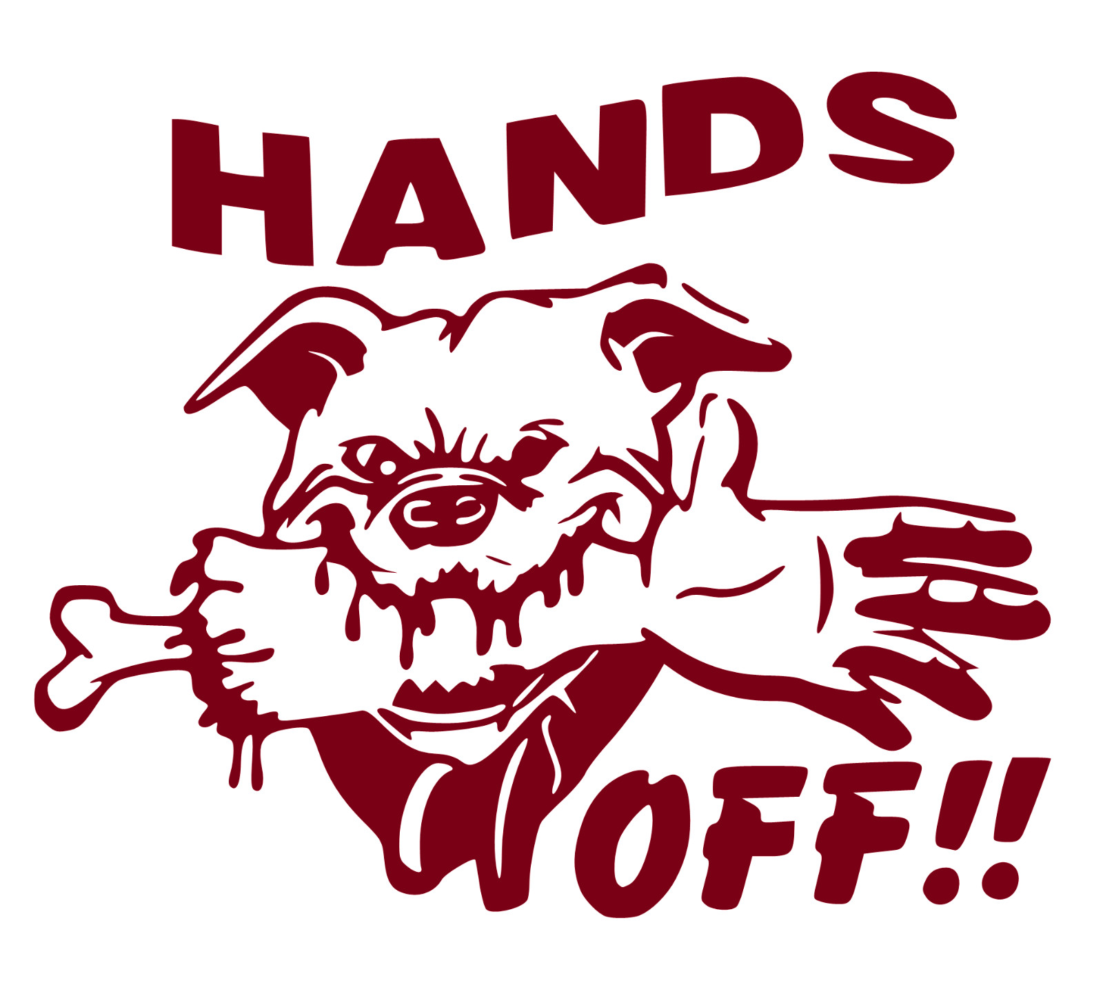HANDS OFF! Dog will Eat Your Hand Toolbox Vinyl Decal UR Color Choice Sticker