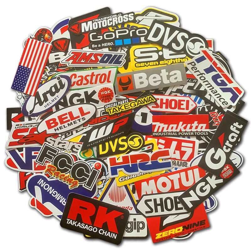 80PCS JDM Stickers Pack Car Motorcycle Racing Motocross Helmet Vinyl Decals Lot