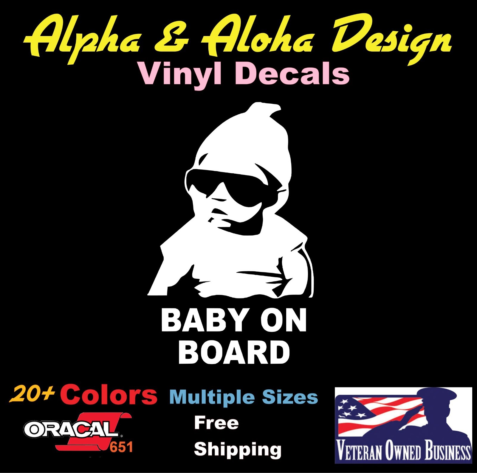Baby on Board Die Cut Vinyl Decal Truck Car Sticker Laptop Window