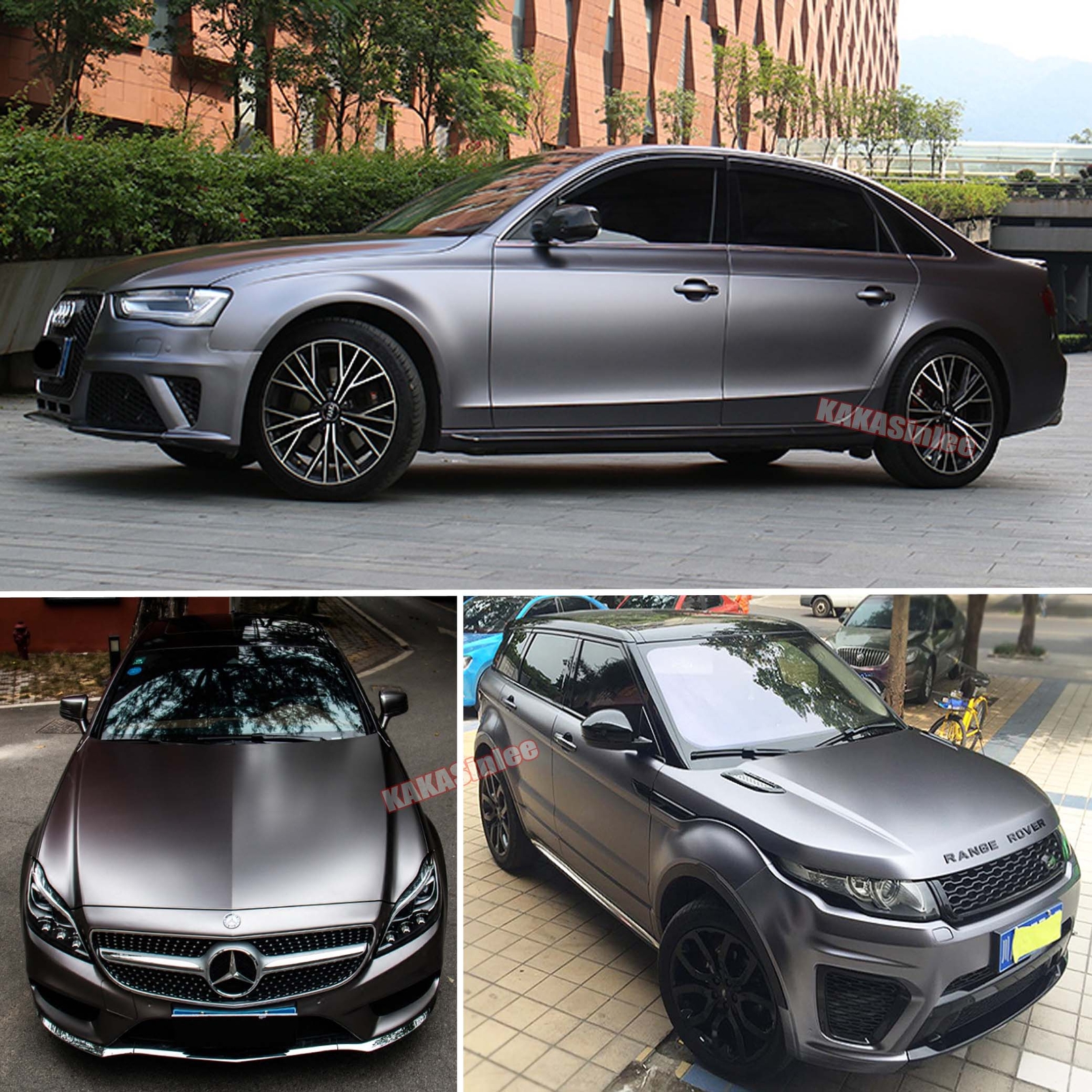 Air Release / T Grey Whole Car Pearl Metal Satin Chrome Vinyl Wrap Sticker HDUS