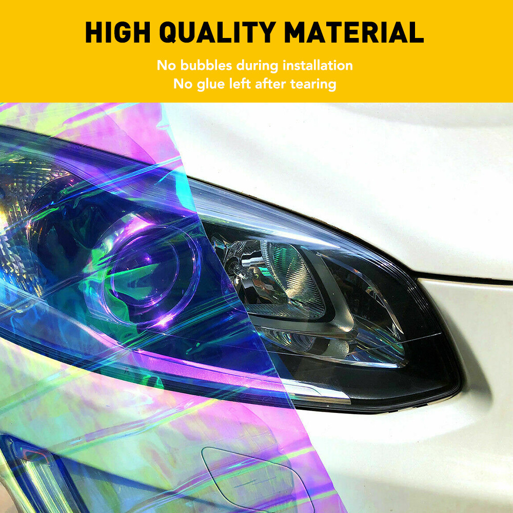 12″X72″ Gloss Dark Black Smoke Headlight Taillight Fog Light Tint Film Vinyl