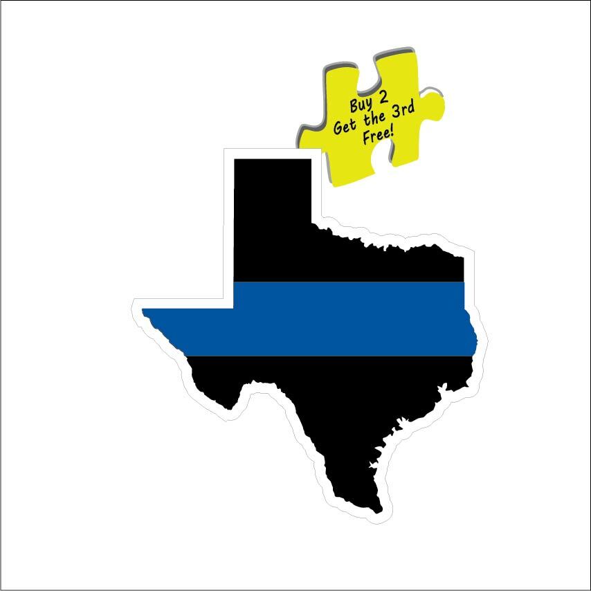 Texas Thin Blue Line Support Our Police Sacrifice Decal Sticker Buy2 Get 3 P665