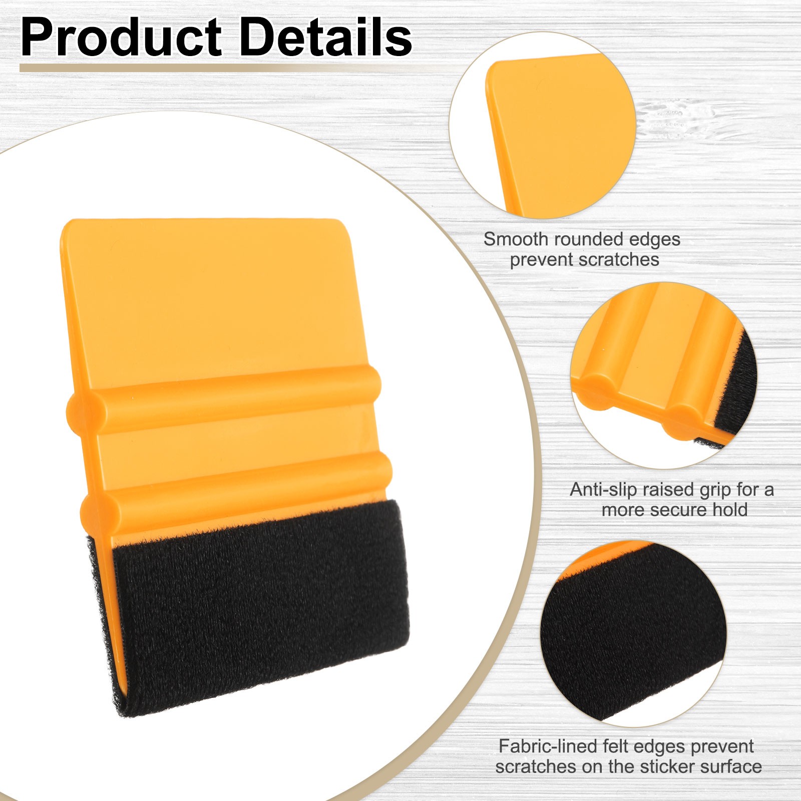 10pcs Car Vinyl Scraper 4 Inch Vinyl Squeegee for Car Window Tint, Yellow