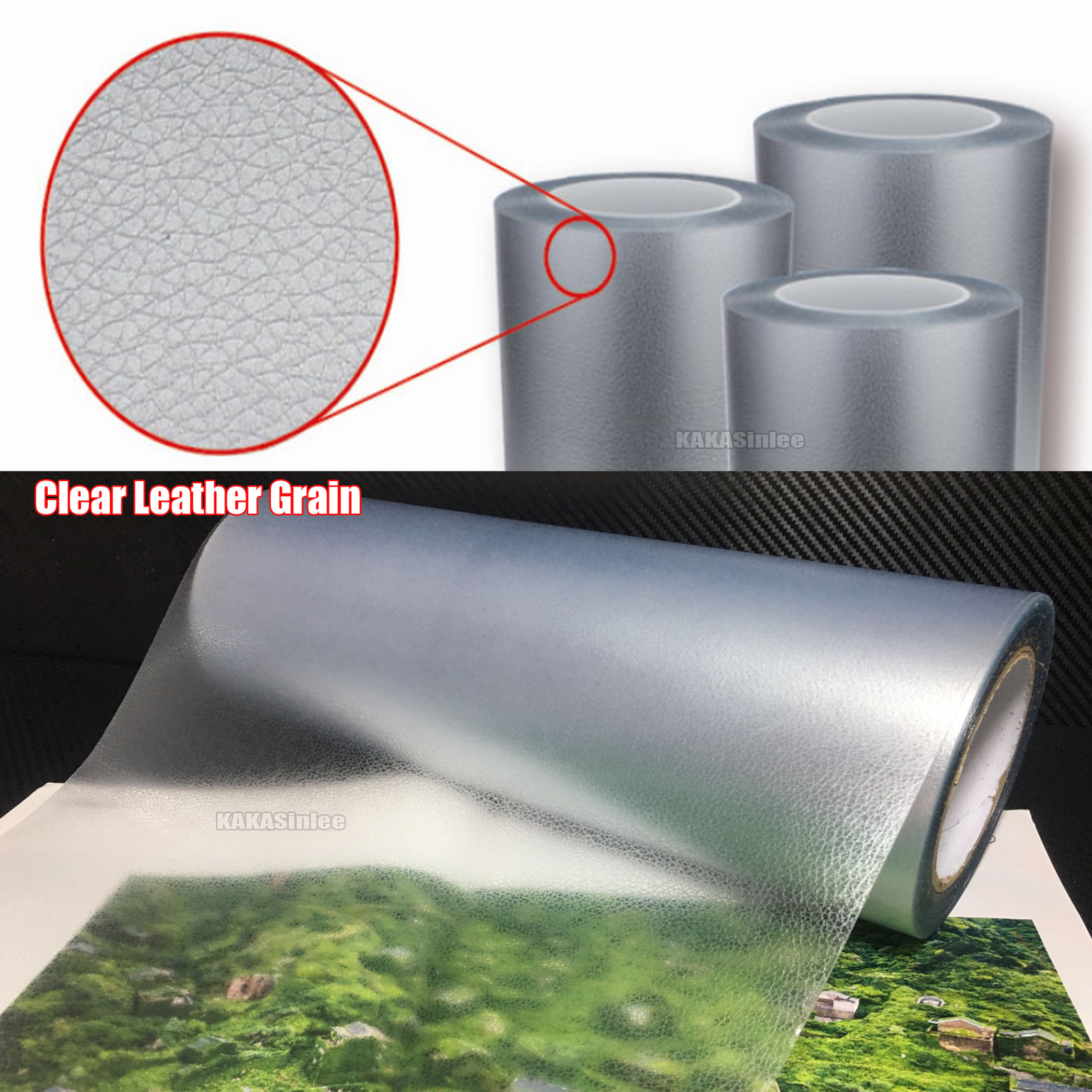 Useful Clear Matte Leather Grain Texture Vinyl Sticker Tape for Car Home Wrap AB