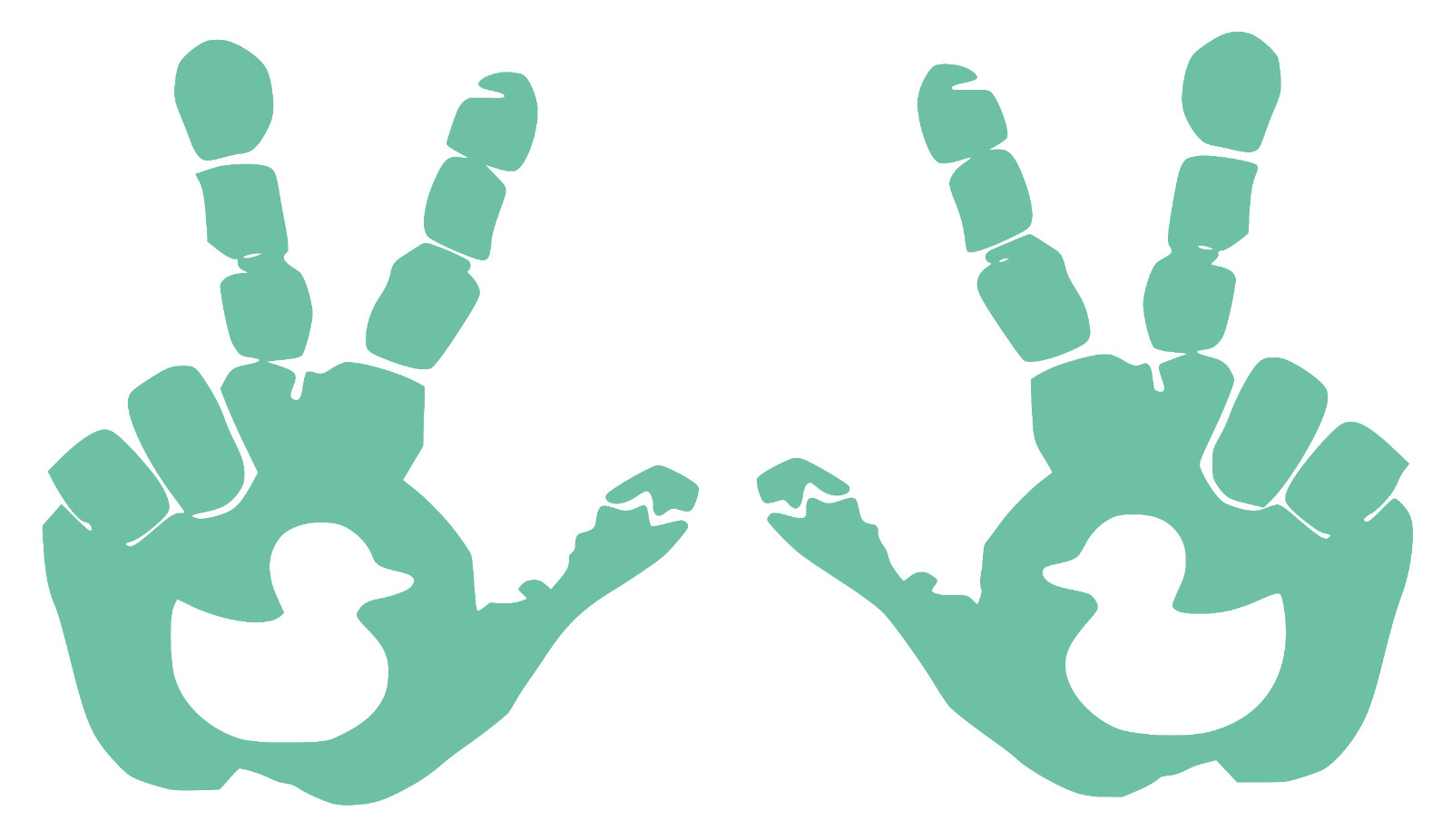 Set of Duck Hand Wave Peace Wave Decals for Jeep Side Mirrors- Left & Right