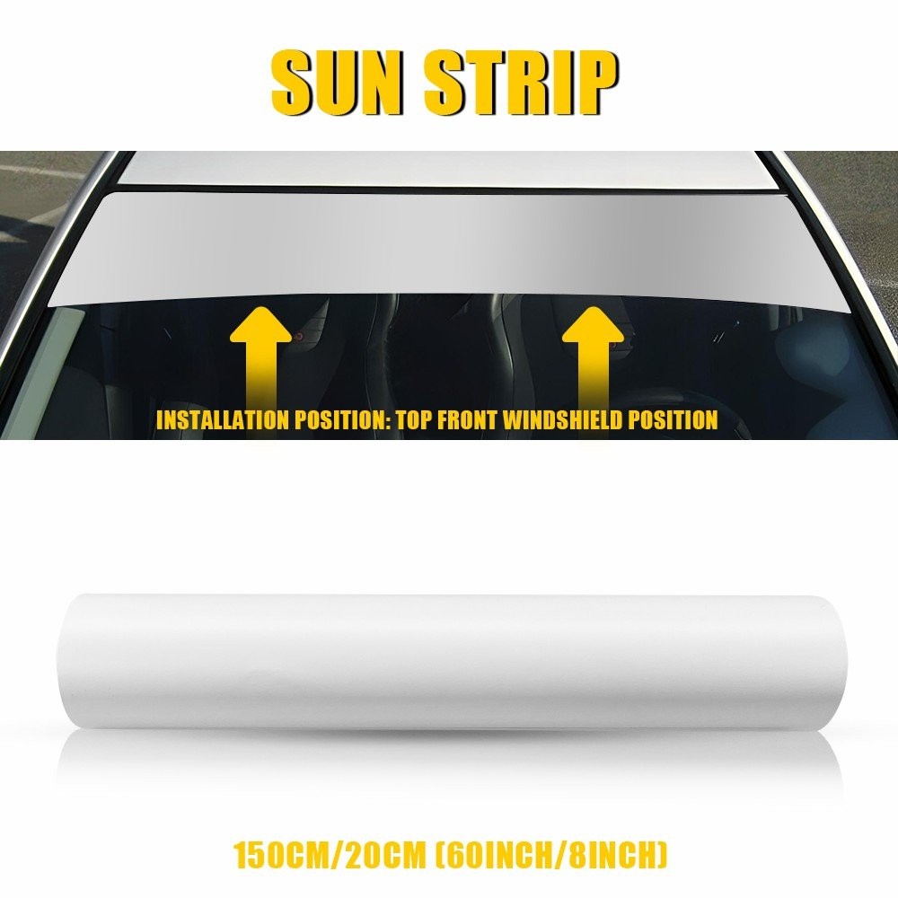 60″ Front Sun Window Visor Strip Banner Windshield Vinyl Blank Decal Trim Cover