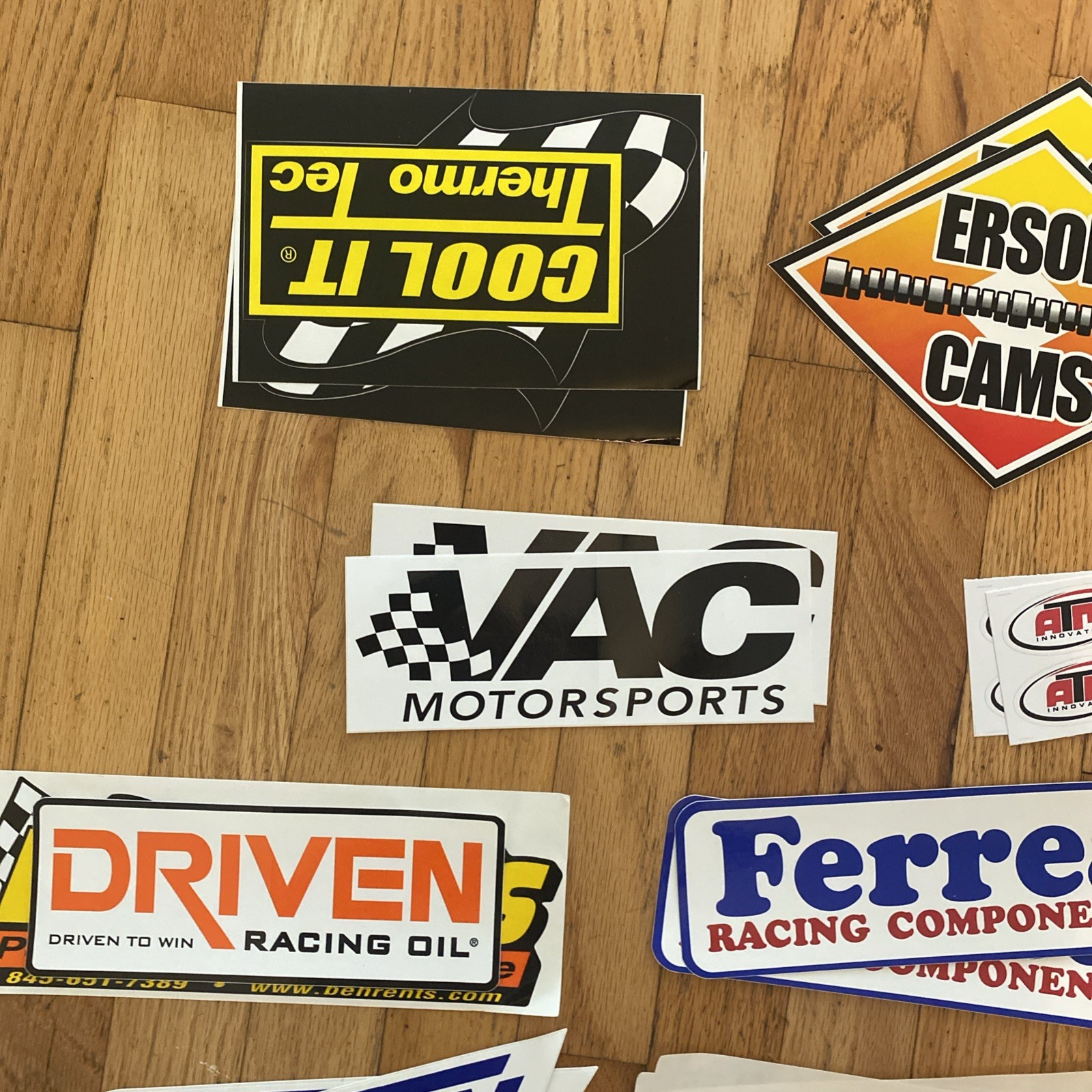 24 decals stickers pack bag drag, dirt car racing nhra, toolbox, hard hat,lunch