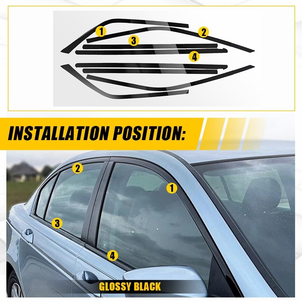 Gloss Black Chrome Delete Blackout Window Cover Decal For Chrysler 300 2011-2023