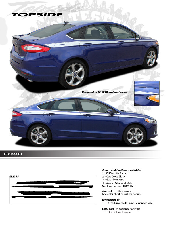 Vinyl Graphics Stripes Upper Door Pin Striping Decals for Ford Fusion 2013-2020