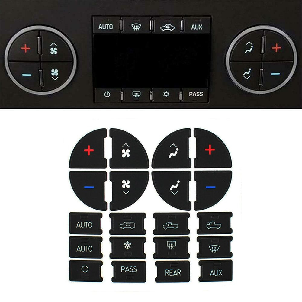 Decal Stickers AC Dash Button Re Kit for Replacement Chevrolet Tahoe GMC 1-10Set