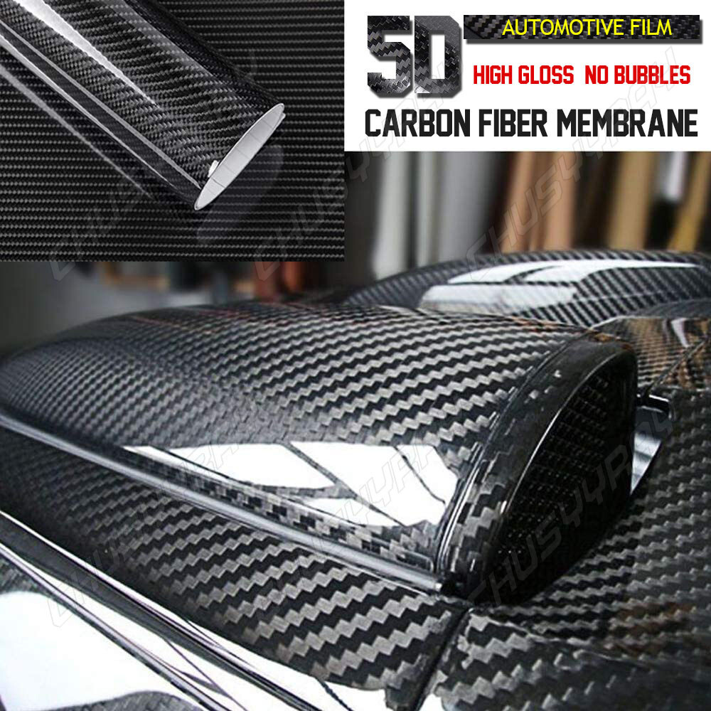 8D Auto Accessories Glossy Carbon Fiber Vinyl Film Car Interior Wrap Stickers US