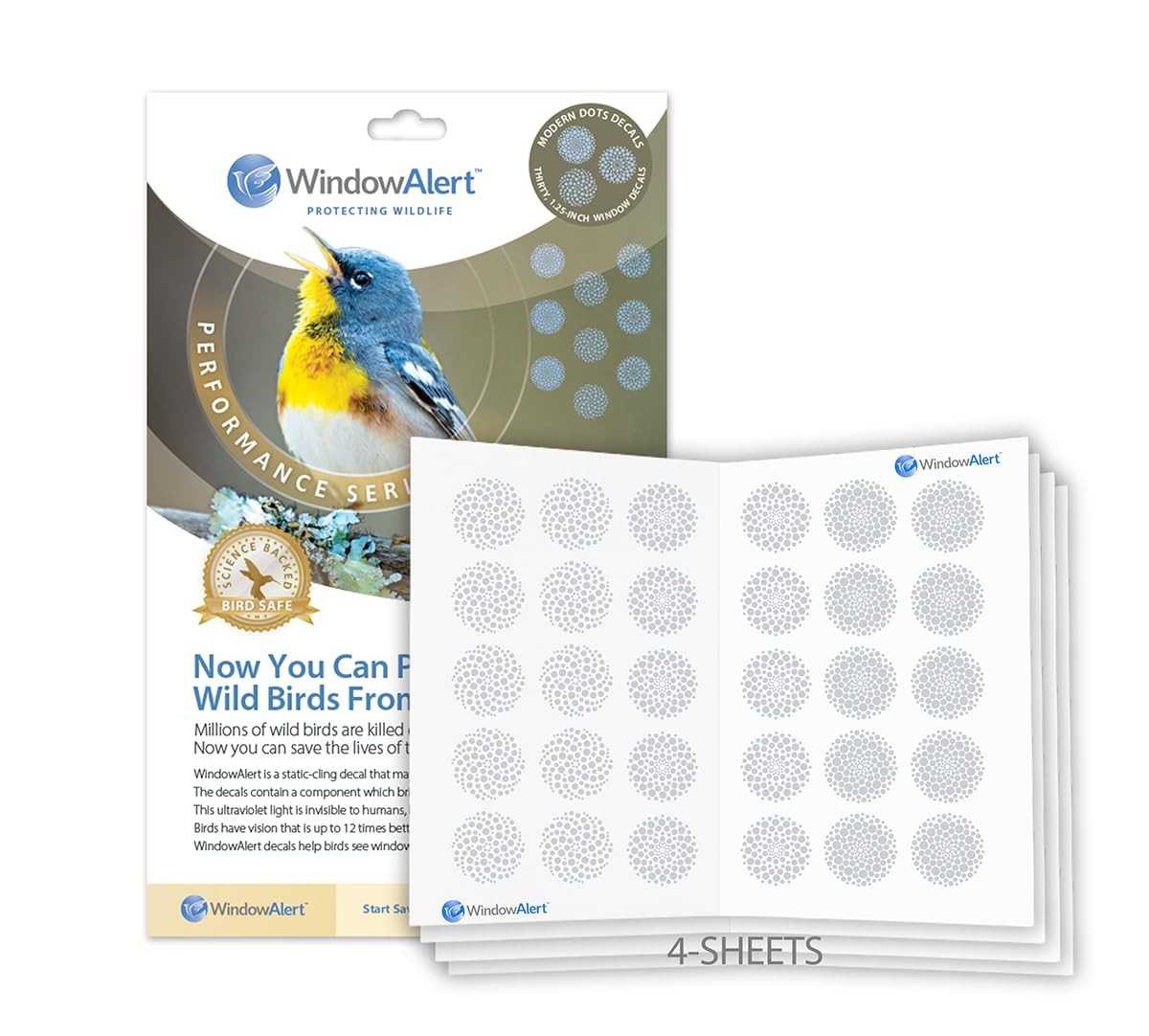 4 Pack UV-Reflective Anti-Collision Window Decals – Protect Birds from Glass