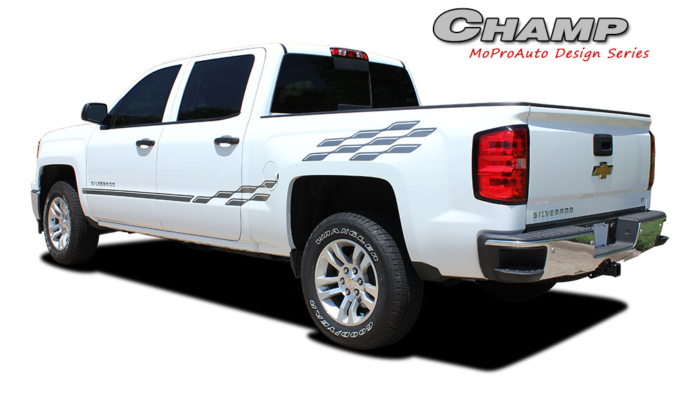 2014-2018 Chevy Silverado Champ 3M Pro Grade Vinyl Side Stripes Decals Graphics