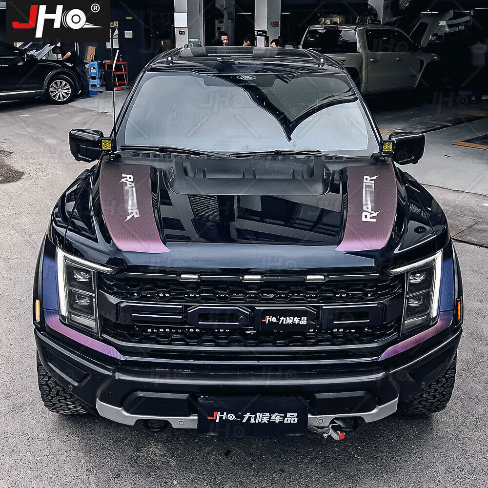 8PCS Purple Carbon Fiber Look Graphic Decals For 22-26 Ford F-150 Raptor Vinyl