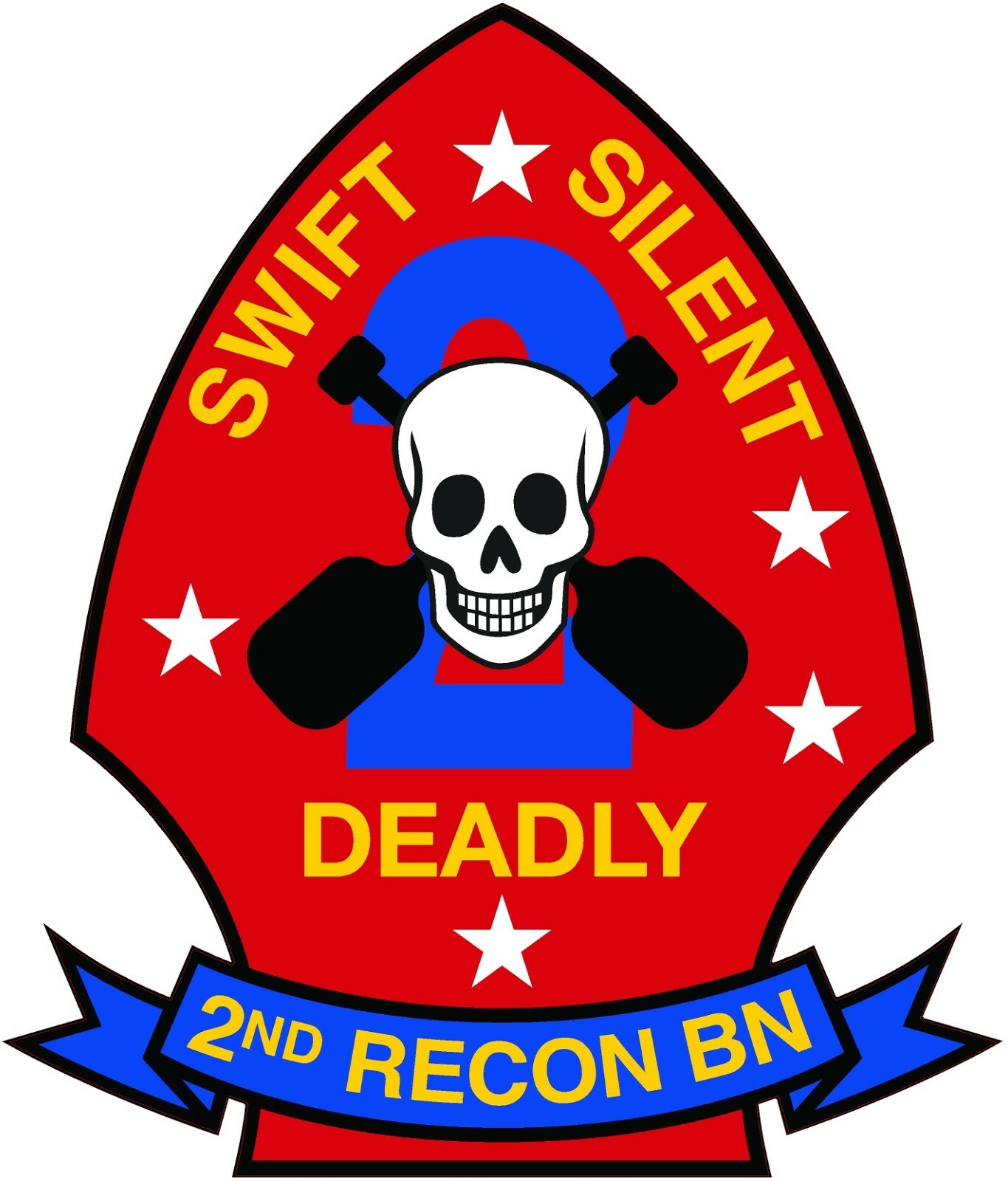 USMC 2nd Marine Recon Battalion Military DECAL 4″W X 5″H LAMINATED