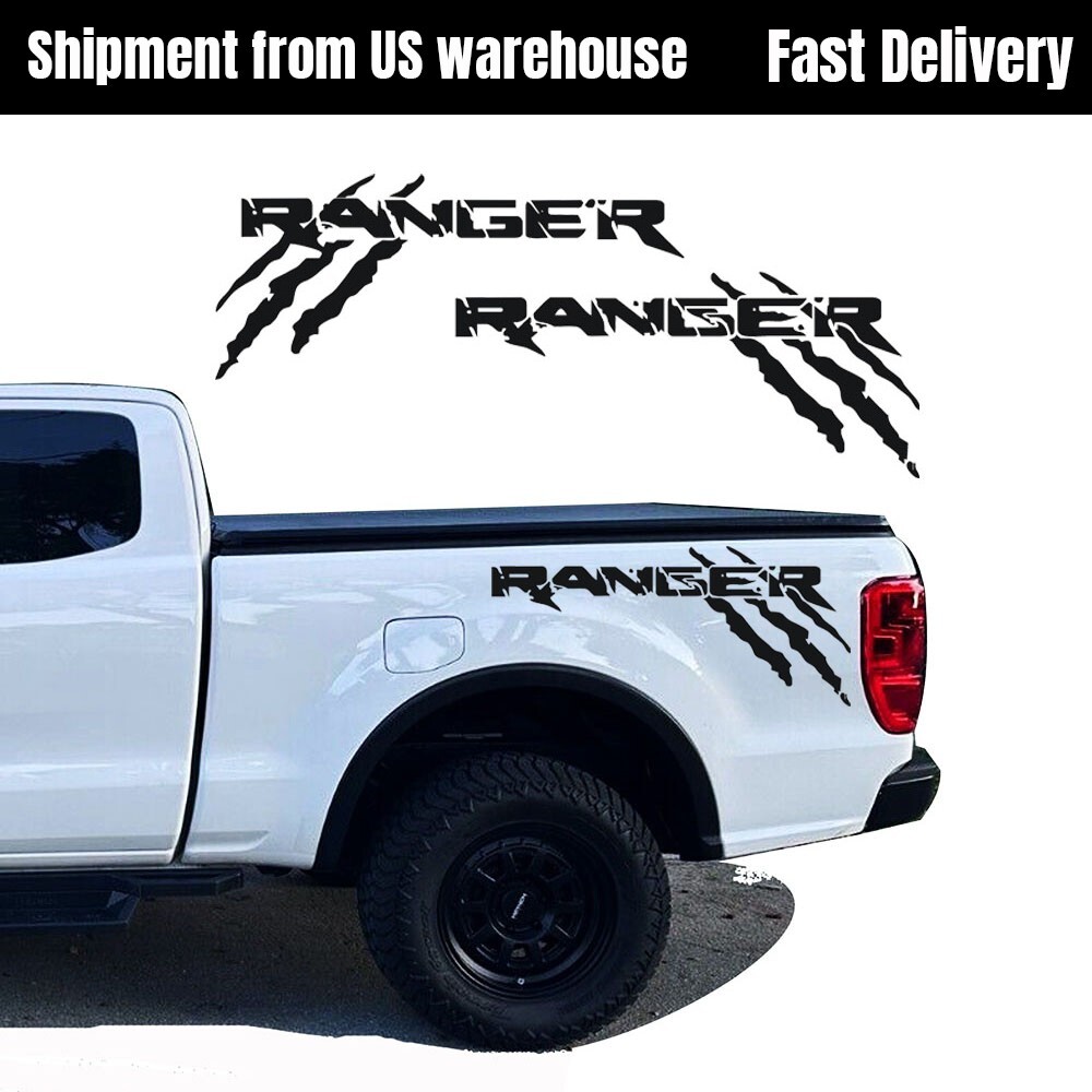 Truck Bed Vinyl Graphics Side Claw Car Decal Stickers for Ford Ranger 2PCS