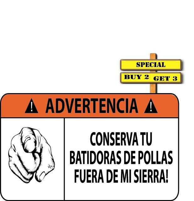 Warning Keep Your Dick Beaters Off My SAW SPANISH VERSION Sticker Buy 2 Get 3