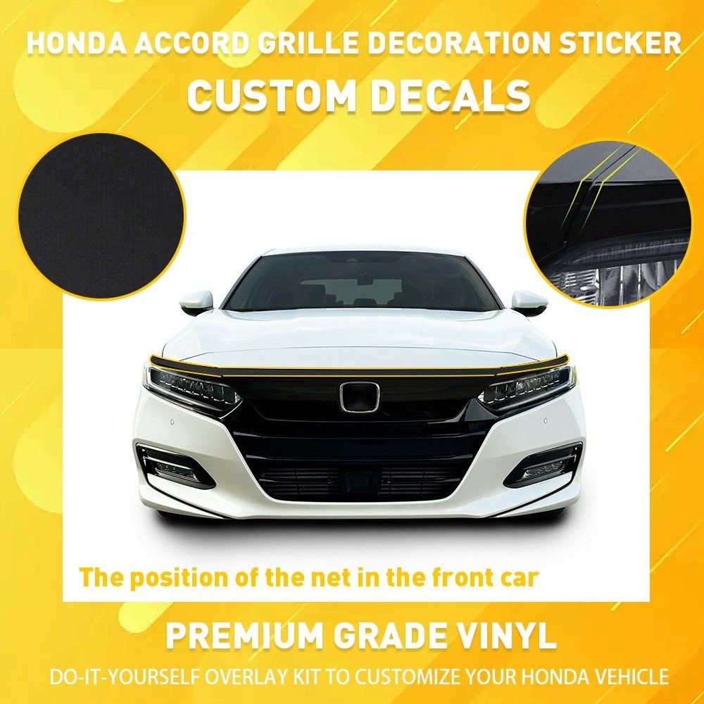 1/2set For Honda Accord 2018-2020 Front Grille Chrome Delete Blackout Precut Vin