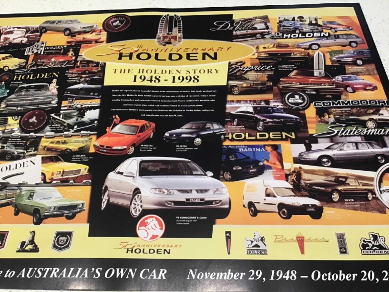 RACING PERFORMANCE POSTER HOLDEN 50 YEARS MOTOR MONARO CAR V8 COMMODORE ENGINE 2