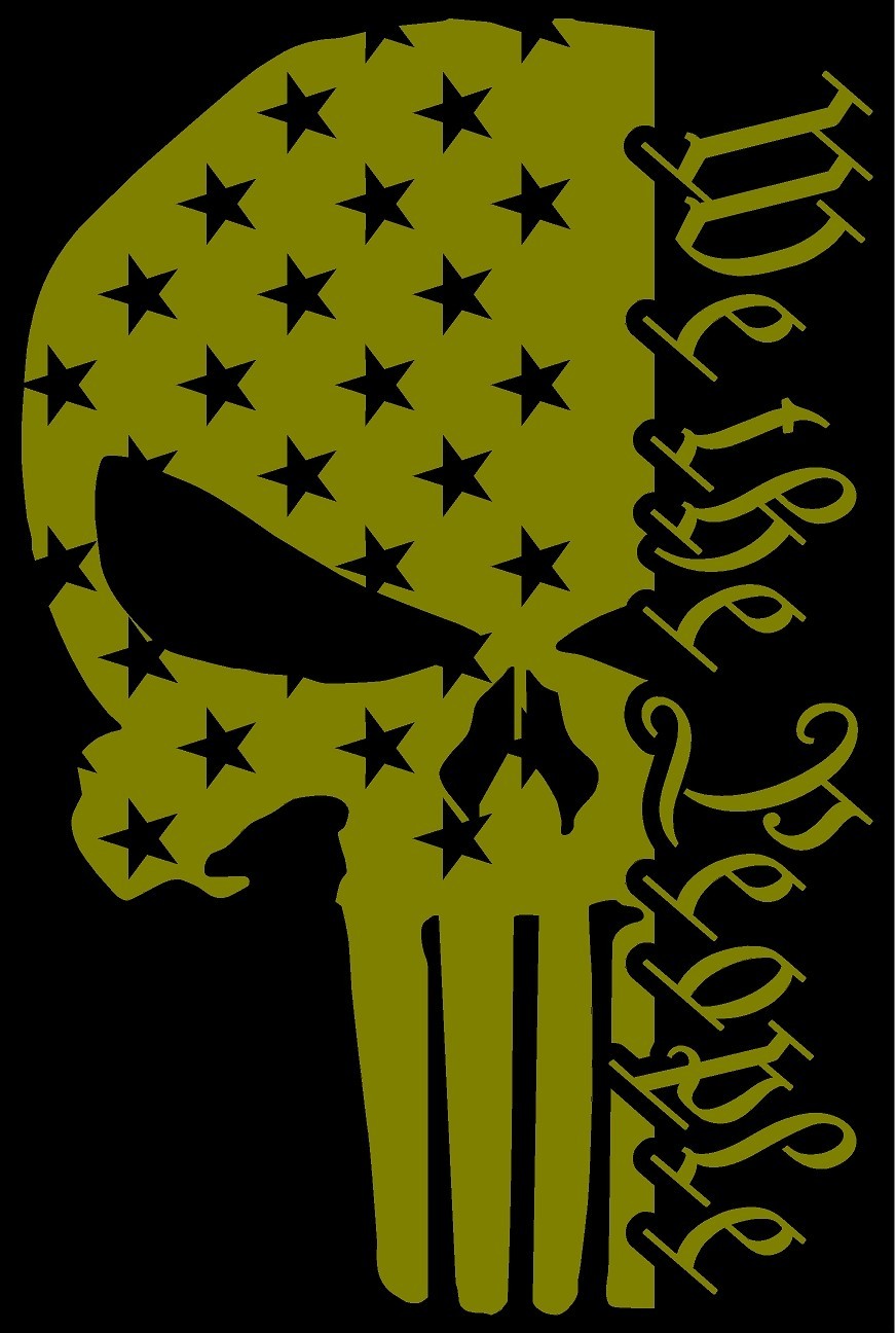 Punisher Skull We the People Patriotic Vinyl Decal Multiple Colors and Sizes