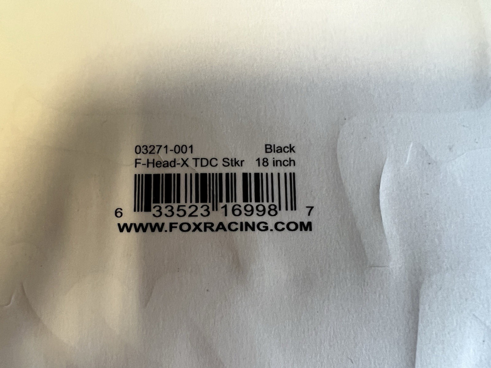FOX RACING DECAL 18 INCH