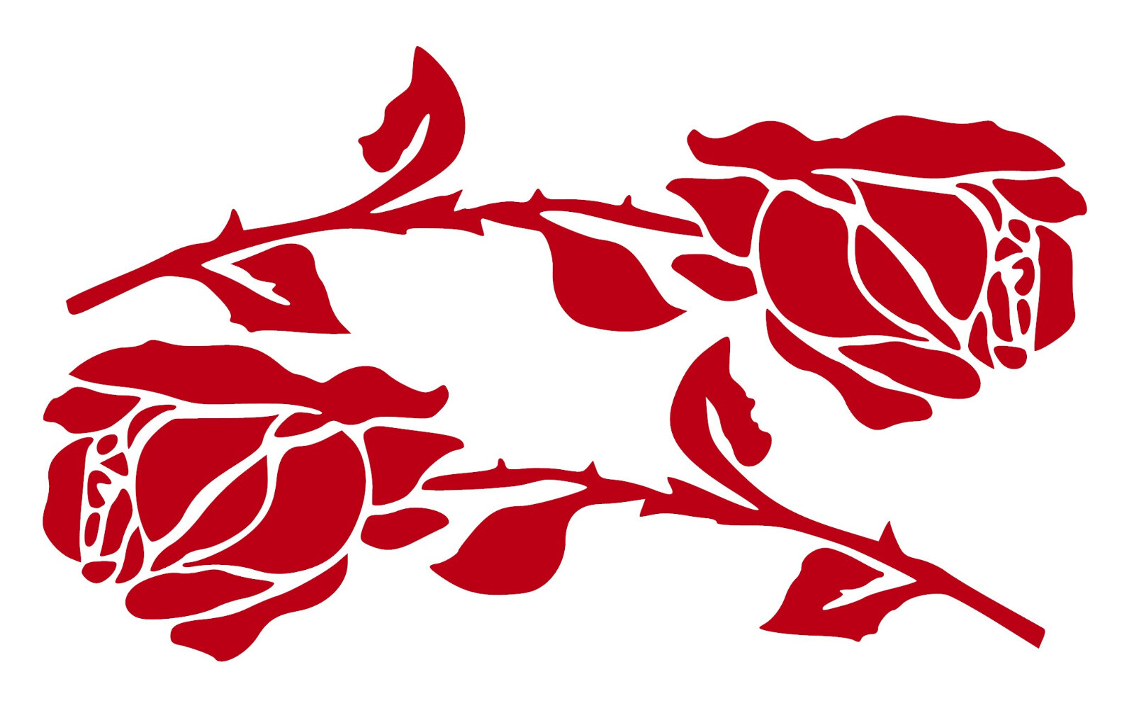 Rose Set of 2 Roses Vinyl Decal Your Color Choice Sticker
