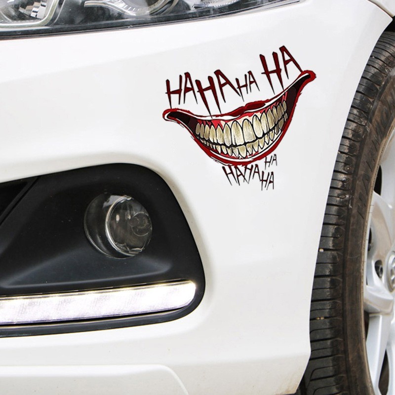 HAHAHA Joker Smile Mouth Decal Halloween Prank Auto Car Window Vinyl Sticker