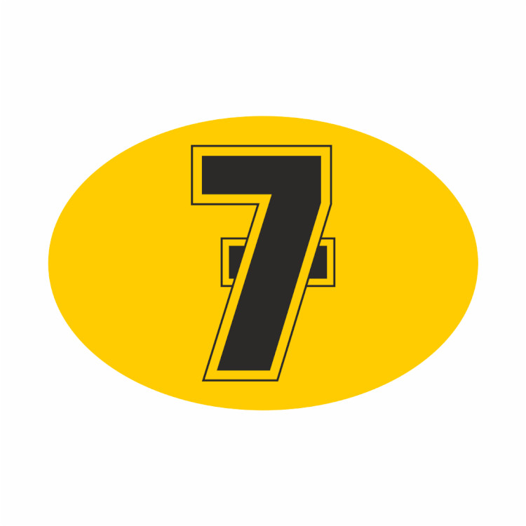 SW A Gloss Laminate sticker of the Number 7 for rider Barry Sheene – Medium